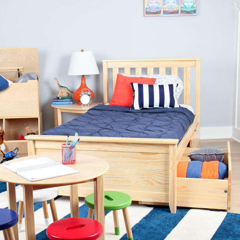 Max & Lily Solid Wood Twin Platform Bed with Under Bed Storage Drawer